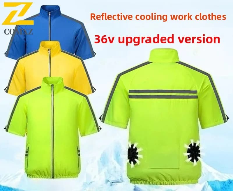 Gilet da ventilatore Giacche da ventilatore elettrico Raffreddamento da uomo Abbigliamento climatizzato Escursionismo Raffreddamento 14 ore Top da pesca da lavoro ad alta temperatura