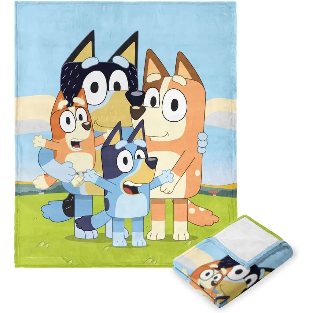 Nuova Coperta Ufficiale Bluey 2026 con Stampa 3D, Comoda e Morbida per Tutte le Stagioni, per Famiglie, Bambini e Ragazzi