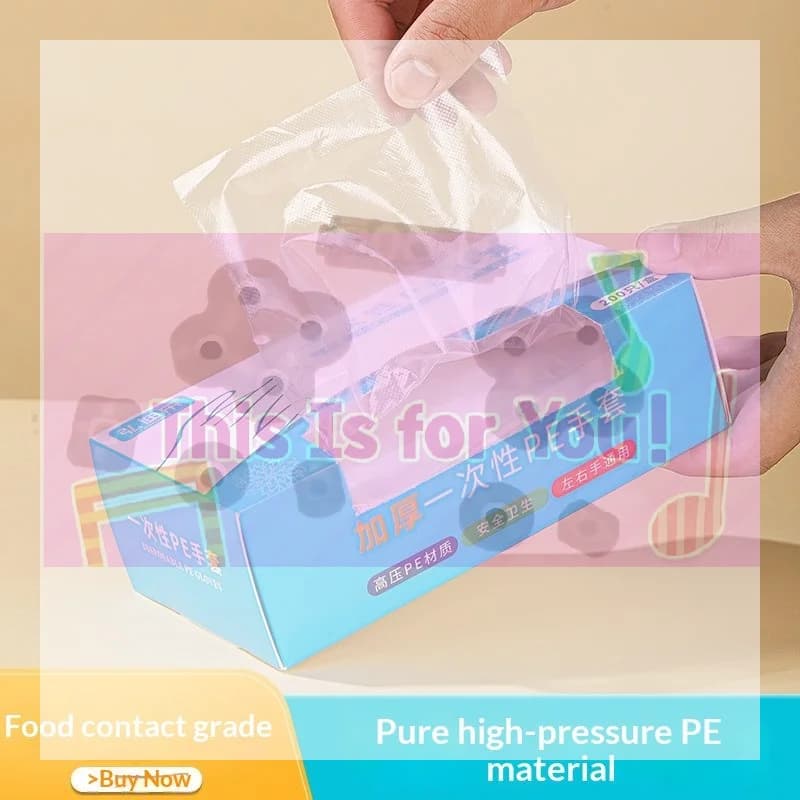 【MA】Clear Disposable Gloves Transparent Plastic Gloves Latex Free Food Prep Safe Gloves For Cooking Cleaning BBQ Kitchen Things