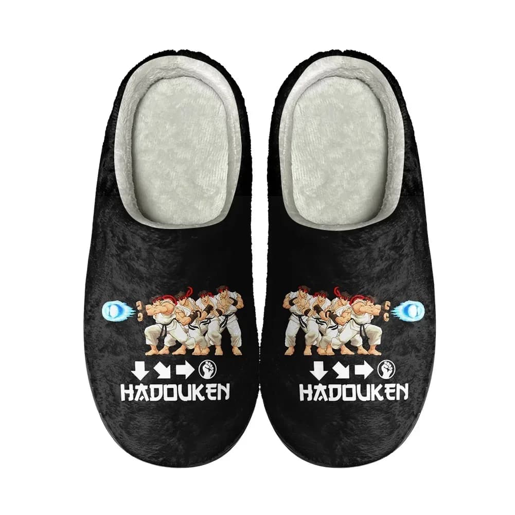 Pantofole Personalizzate in Cotone con Grafica Street Fighters, Sandali Casual da Uomo e Donna, Scarpe Termiche Imbottite