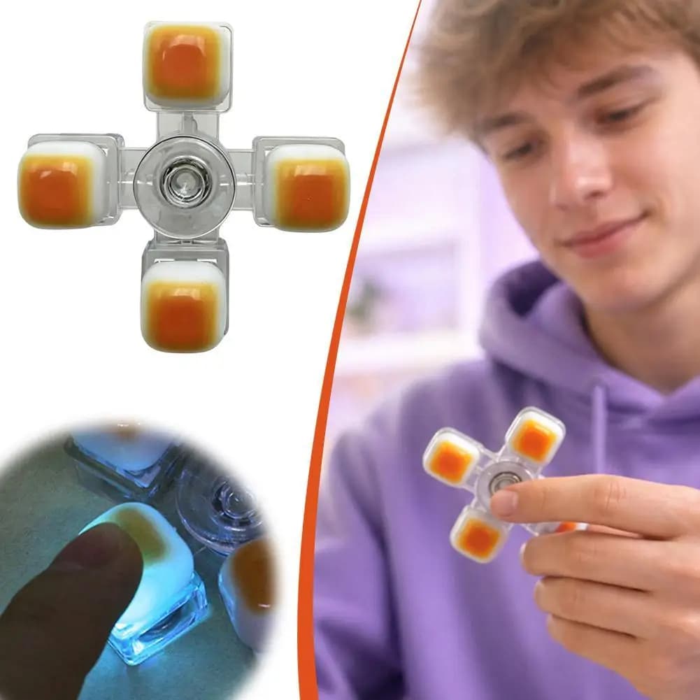 Keycap Fidget Spinner a Forma di Pane Luminoso, Giocattolo Antistress in Silicone Morbido per Tastiera Meccanica