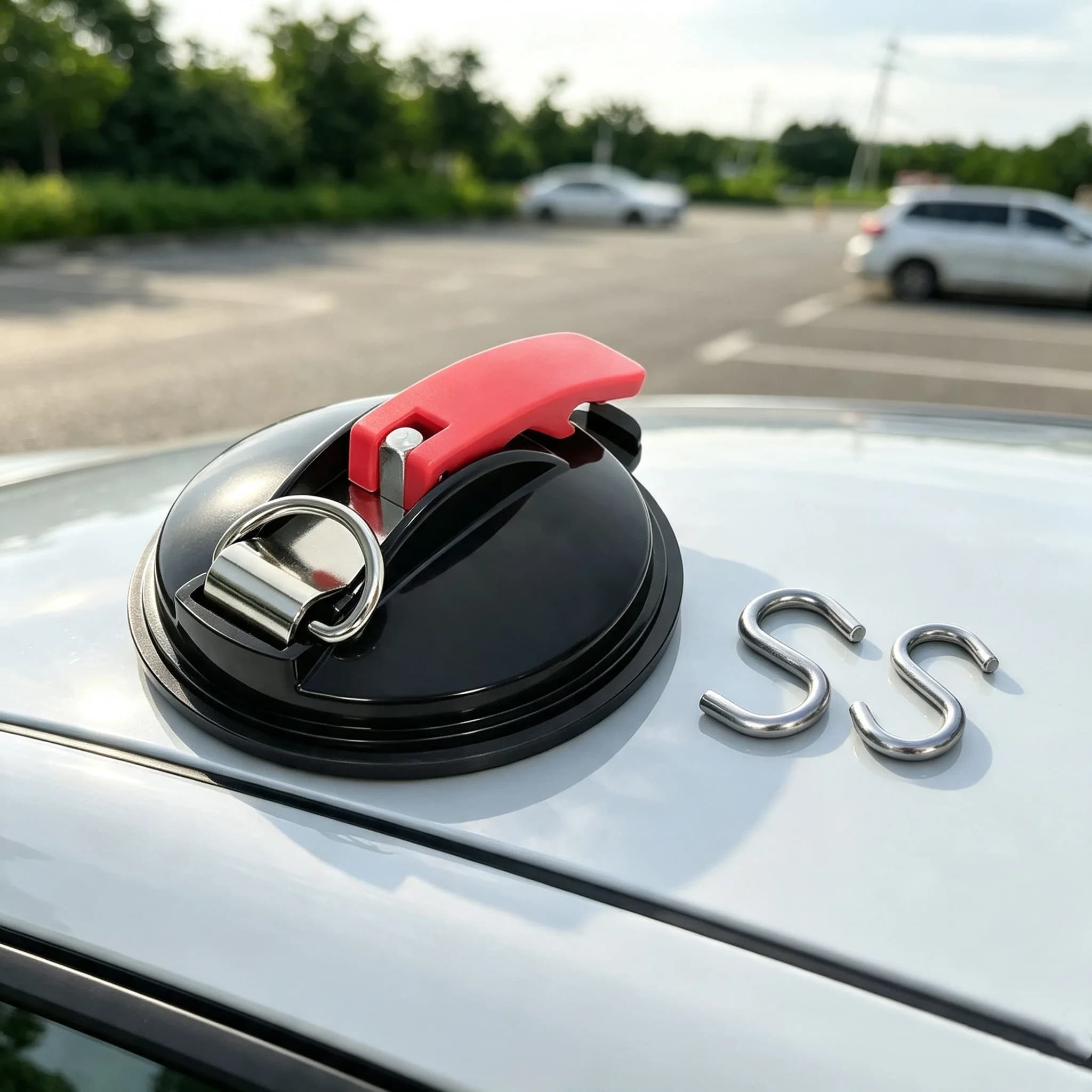 1/2Pcs Vacuum Suction Cup Anchor with Securing Hooks - Strong,Multi-Function Car Mount & Camping Tarp Accessories