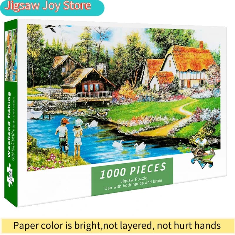 Puzzle per Adulti 1000 Pezzi 'Anda a Pescare', Alta Difficoltà, Gioco Educativo per Ragazze, Regalo di Compleanno, Giochi da Tavolo