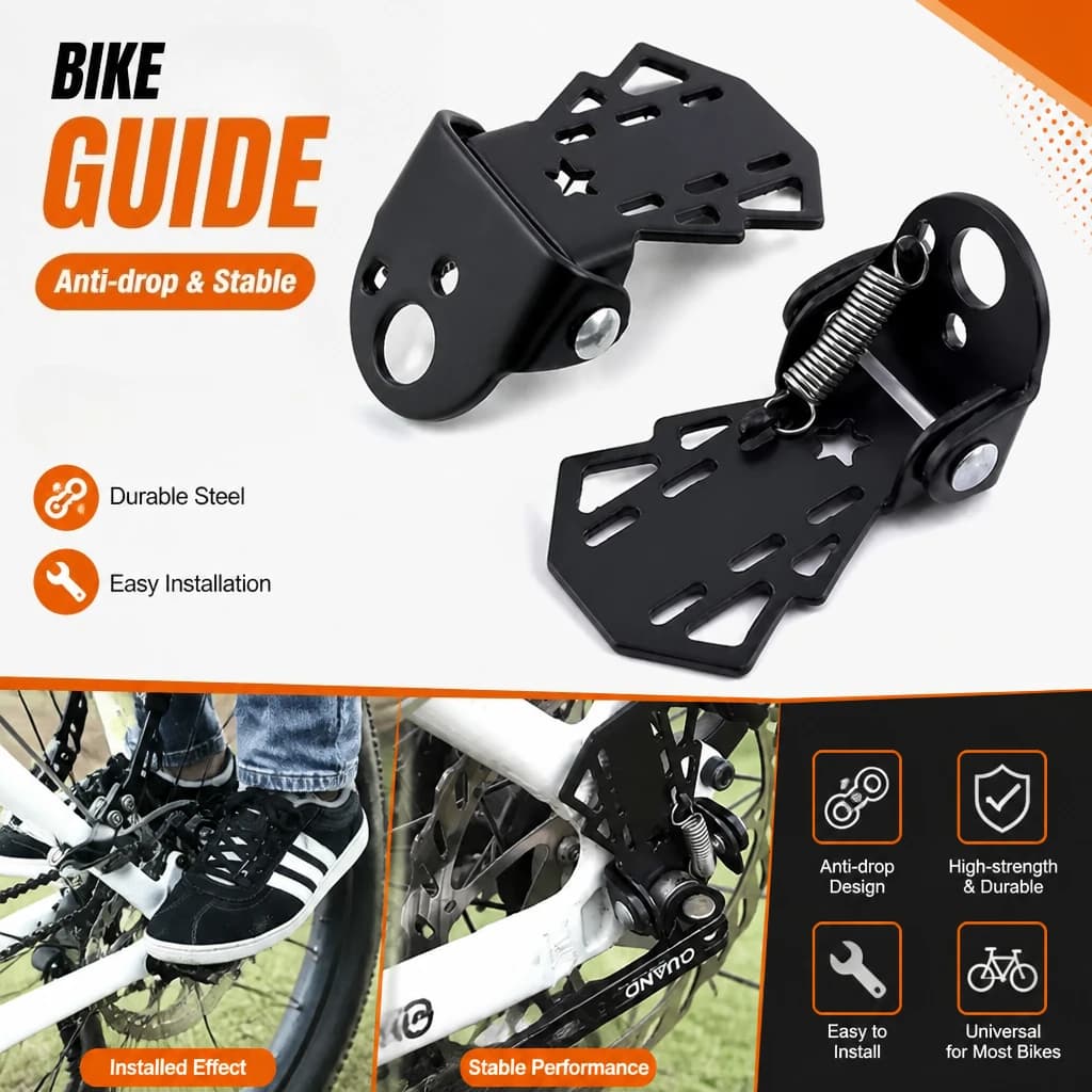 Durable MTB Rear Footrest 2Pcs Folding Bike Pedals Non Slip Design Back Wheel Mounted Footboard Cycling Accessories