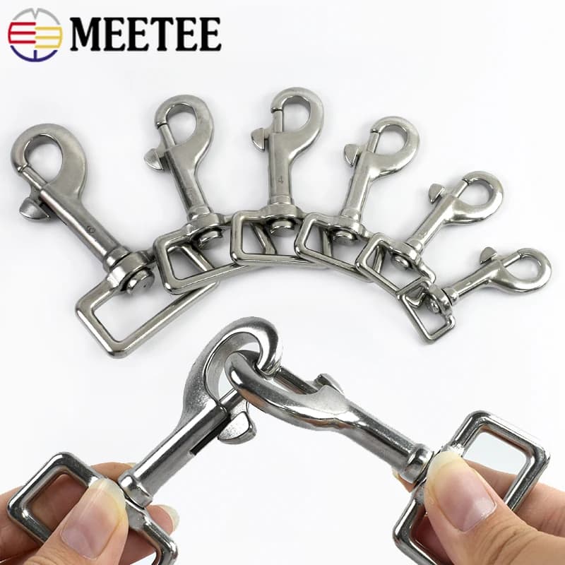 1/2 pezzi Meetee fibbia in acciaio inossidabile 316 fibbie rotanti tracolla borsa collegare chiusura guinzaglio per cani clip esterna accessorio hardware fai da te