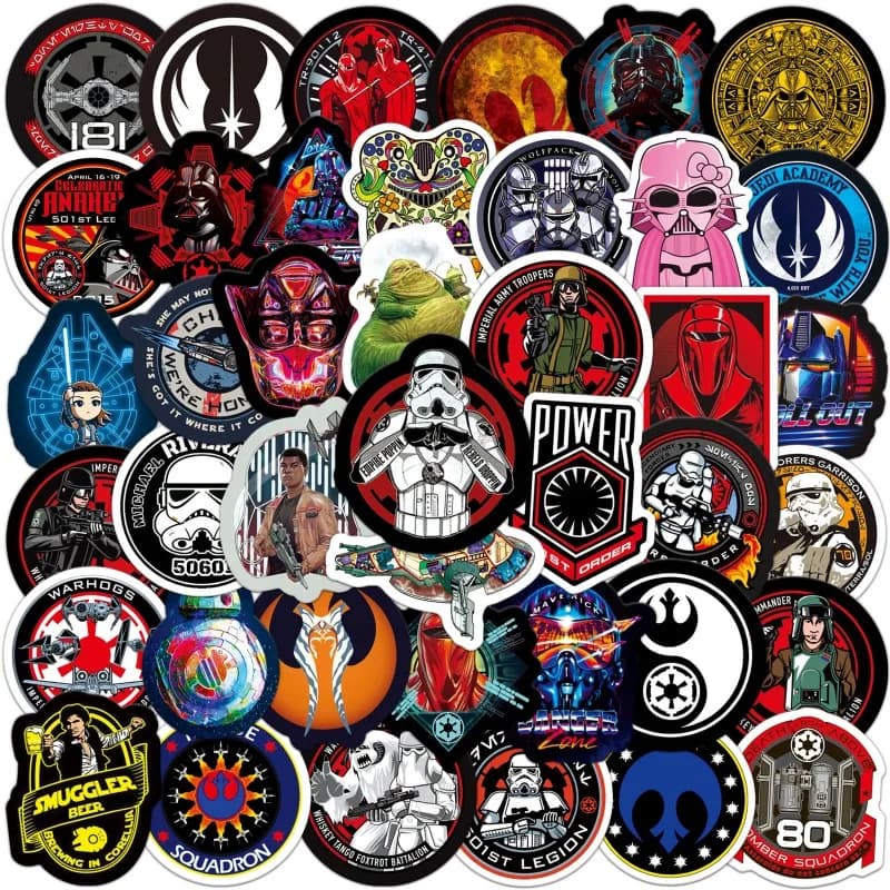 50 Star Wars Wall decals for suitcases, Laptops, Telephones, Scrapbooks, Cups, Guitars, DIY Decorations, Decorative Gift