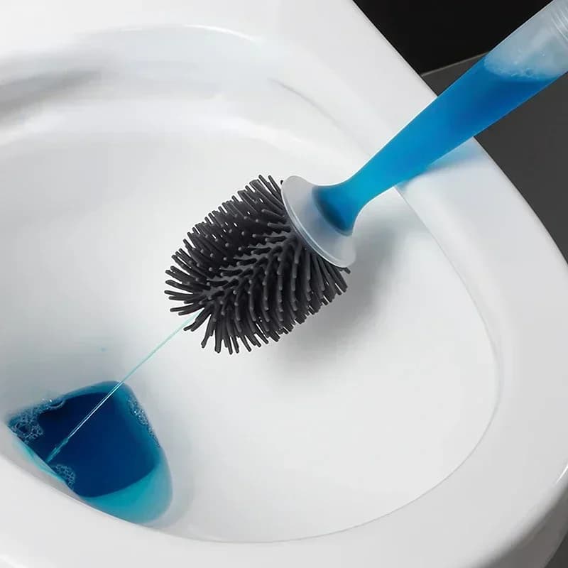Set di scopini per WC ricaricabili per detersivo a parete con supporto Spazzola in silicone TPR per strumenti per la pulizia degli angoli Accessori per il bagno