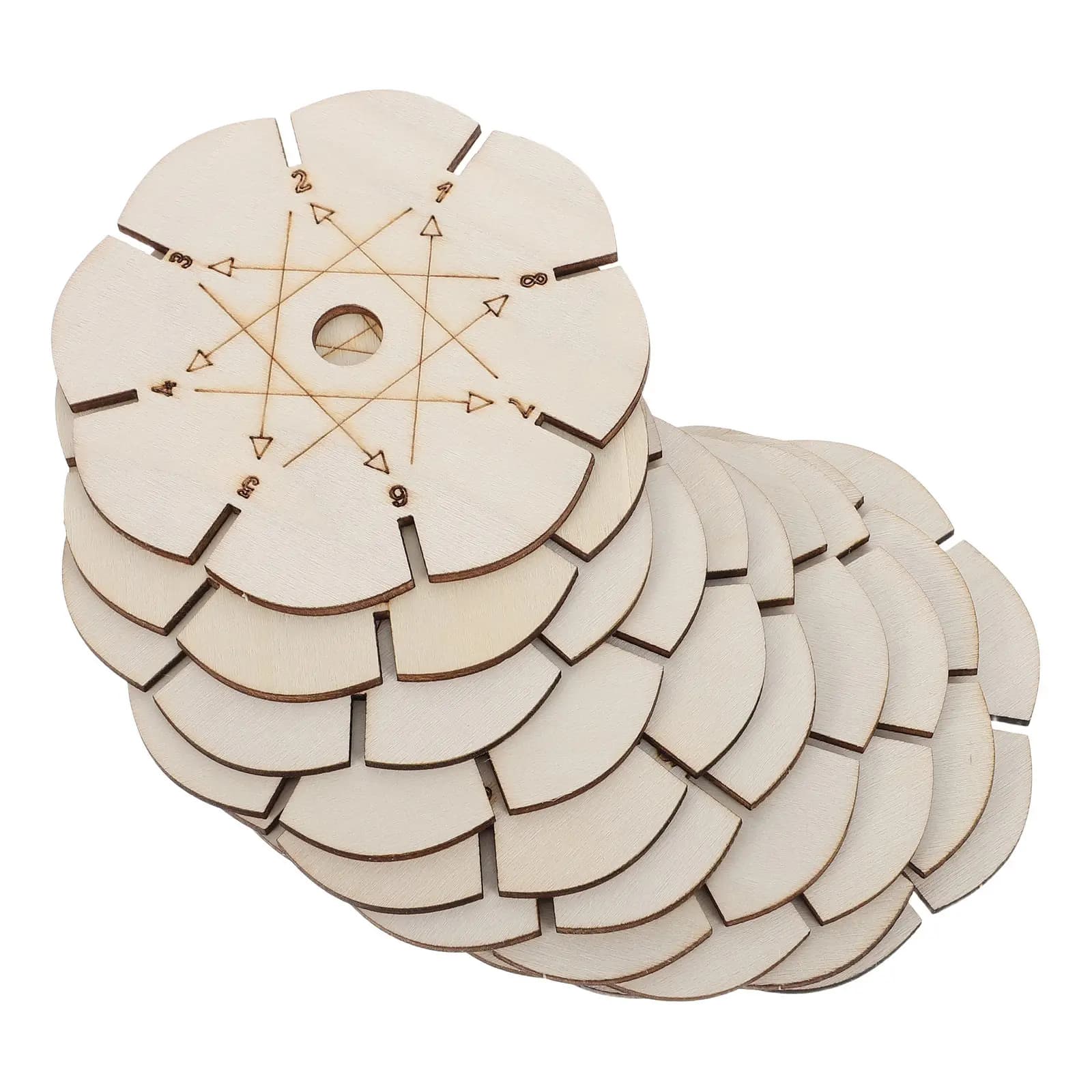 10Pcs Wooden Bracelet Loom Stable Braiding Disk for DIY Friendship Bracelet Making Kumihimo Wheel Smooth Wood Weaving Tool Craft