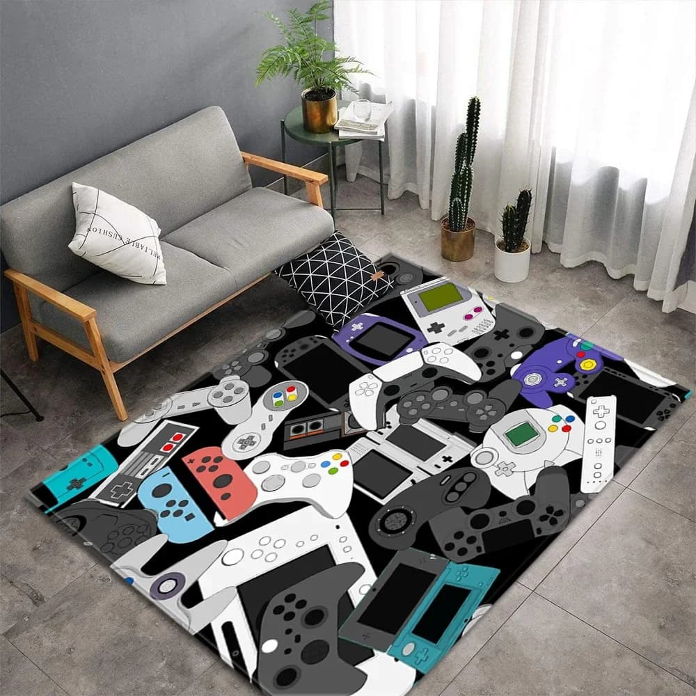 Tappeto per console di gioco dei cartoni animati per soggiorno Videogiochi per bambini Tappeto per area giocatore Tappetino morbido antiscivolo per ingresso camera da letto