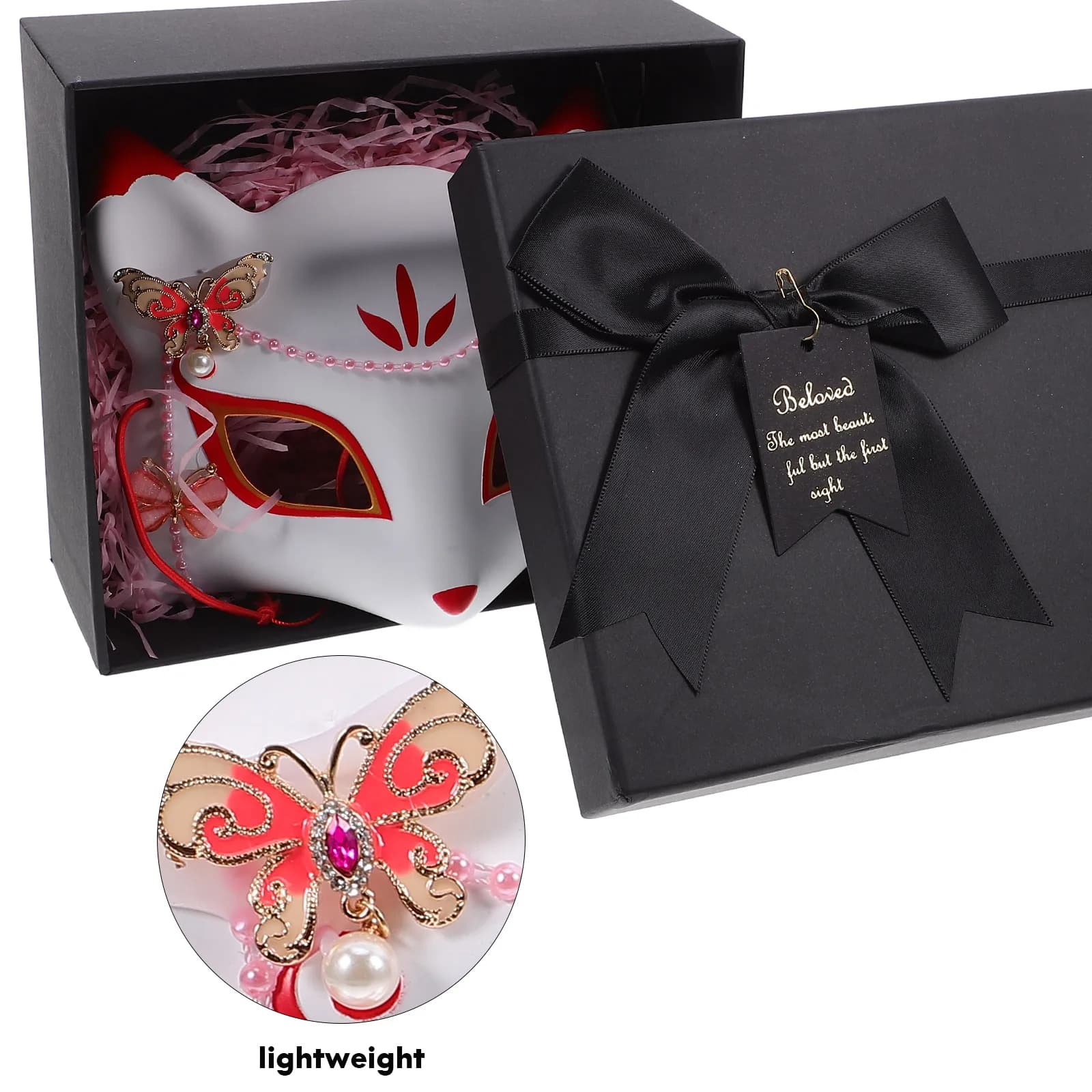 Half fox mask, light and comfortable, for masked cosplay, suitable for most faces, Halloween costumes