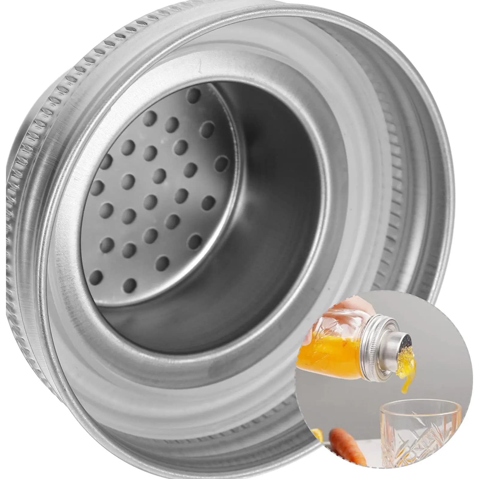 Set di 4 Coperchi Agitatori in Acciaio Inox Multifunzione per Cocktail, Coperchi per Bottiglie di Spezie, Barattoli per Sale e Pepe