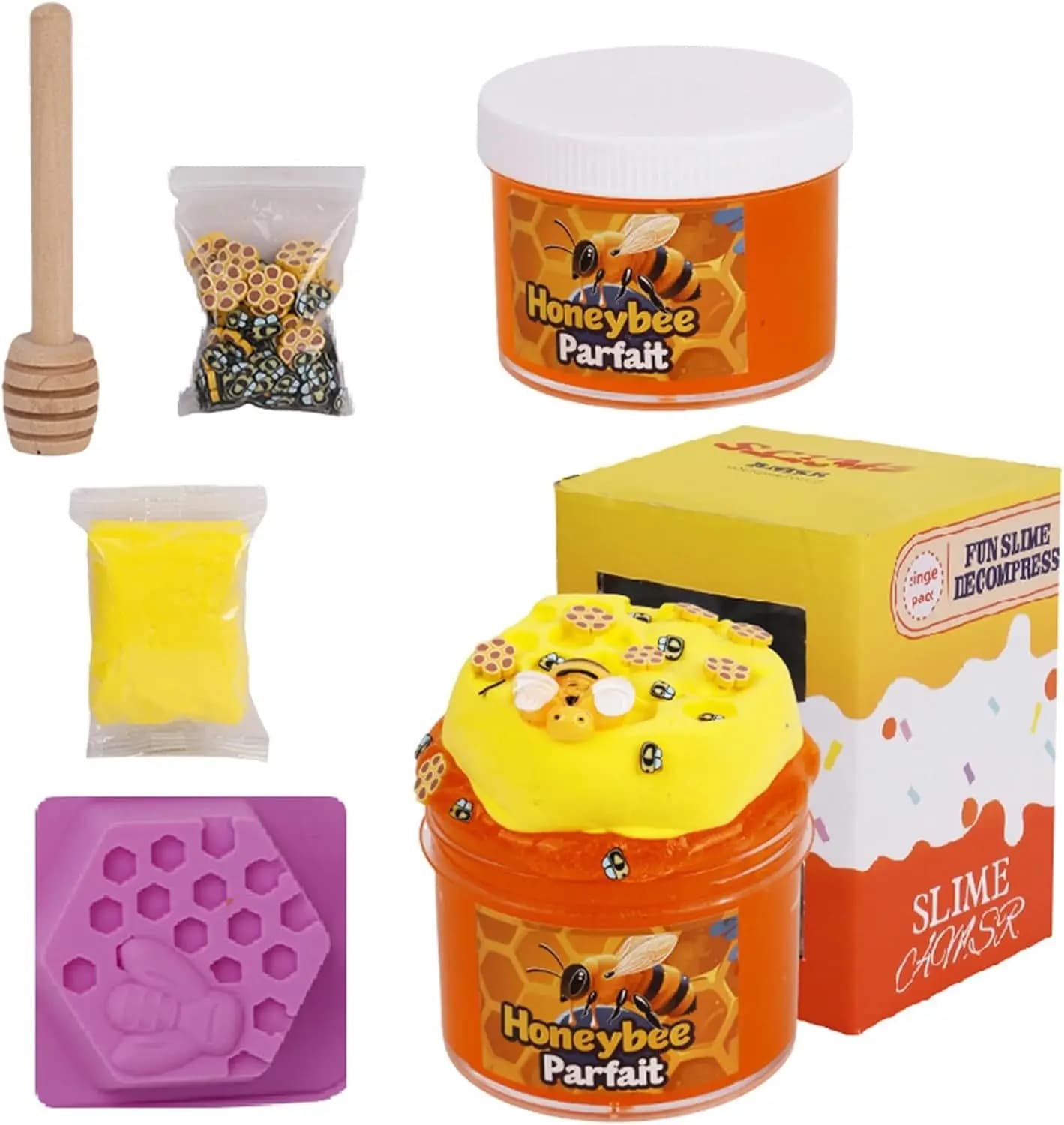 Set di melma di melma di burro di cibo a tema miele per ragazze e ragazzi 8-12 anni Regali per feste di melma per bambini Giocattolo sensoriale di melma per bambini