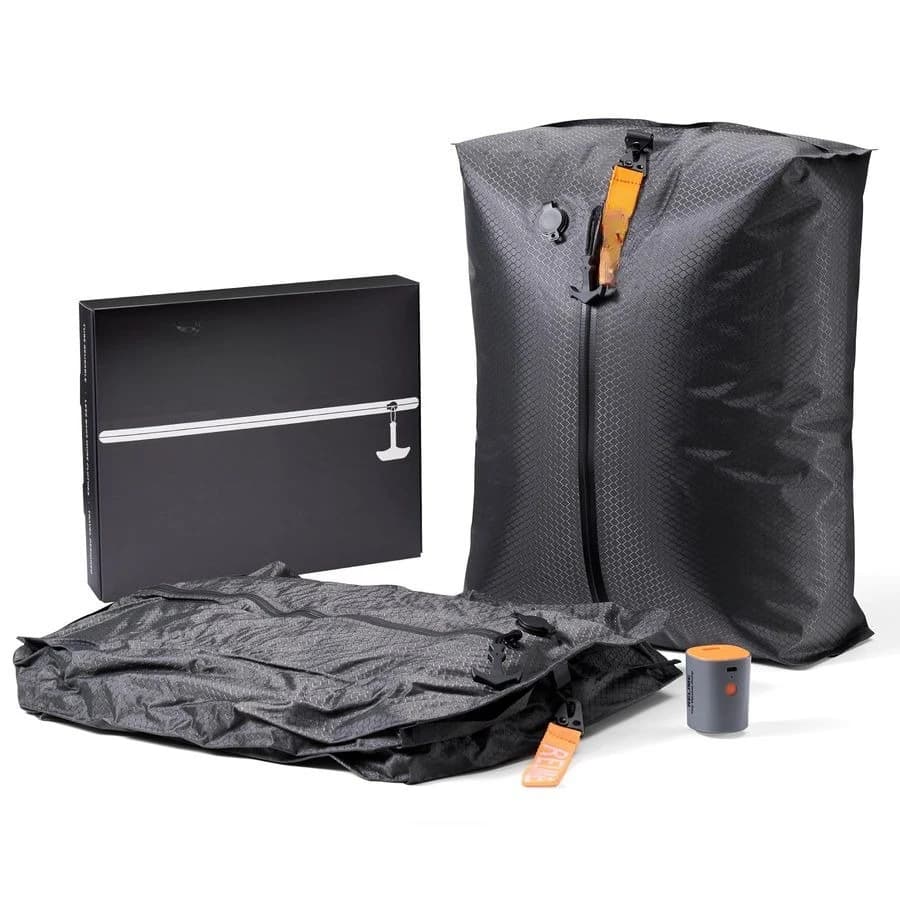 Serie di Sacchetti Sottovuoto per Bagagli da Viaggio con Pompa Wireless, Sacchetti Comprimibili per Valigie e Zaini, Confezione Sottovuoto