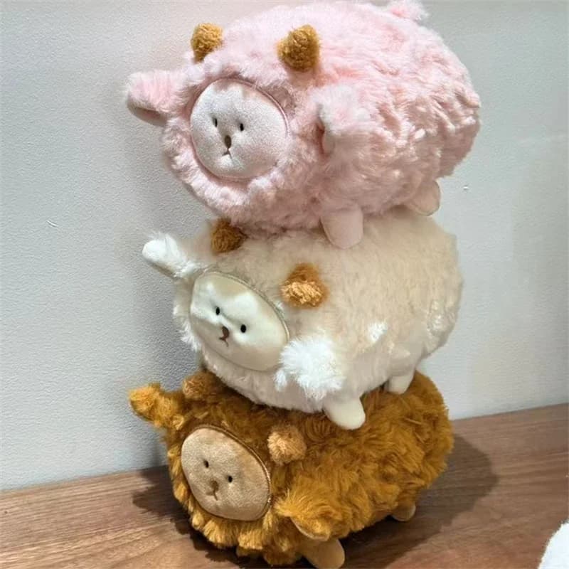 Peluche a Forma di Agnello Rotondo, Morbido e Soffice, Pecora Kawaii per Bambini e Bambine, Regalo Perfetto
