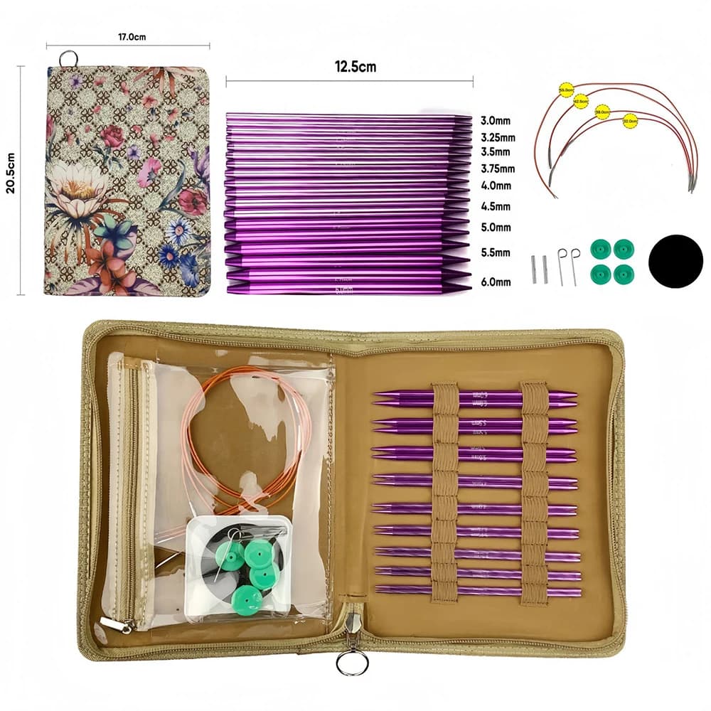 9 paia di ferri da maglia circolari in alluminio set uncinetti intercambiabili filo per tessitura strumenti artigianali per maglieria per regalo per principianti