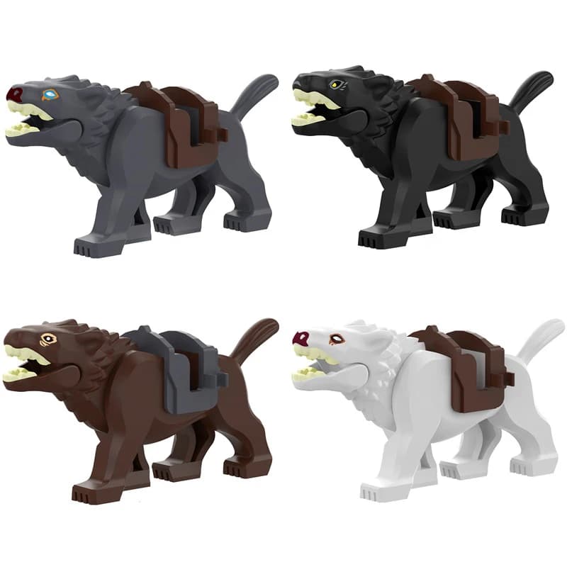 MOC 1PCS Il Medio Antico Lupo Monte Building Block Per Lordesd Anello Figure di Animali Mattoni Particelle Giocattolo Per Bambini Regalo Di Compleanno