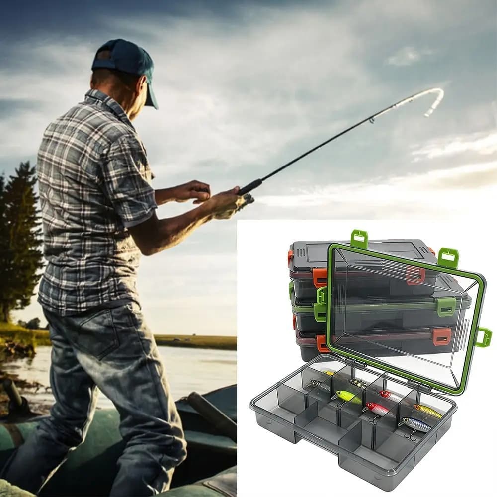 Portable Plastic Fishing Tackle Box Large Capacity Waterproof Tackle Storage Case Fishing Accessories Organizer Outdoor Fishing