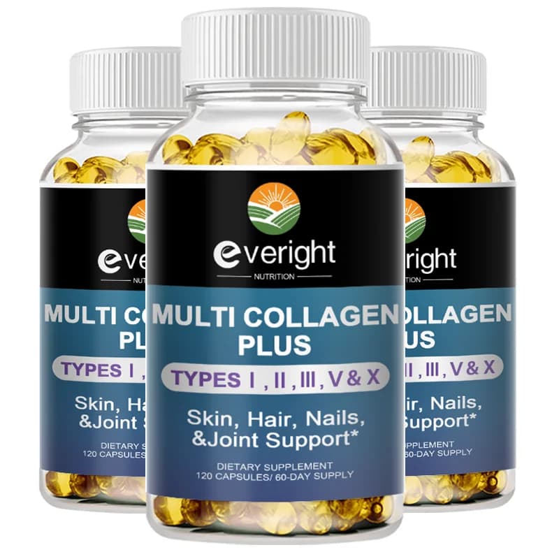 Pillole multi-colagene per donne e uomini antiossidanti Integratore naturale per la cura della pelle - Peptidi di collagene proteico idrolizzato