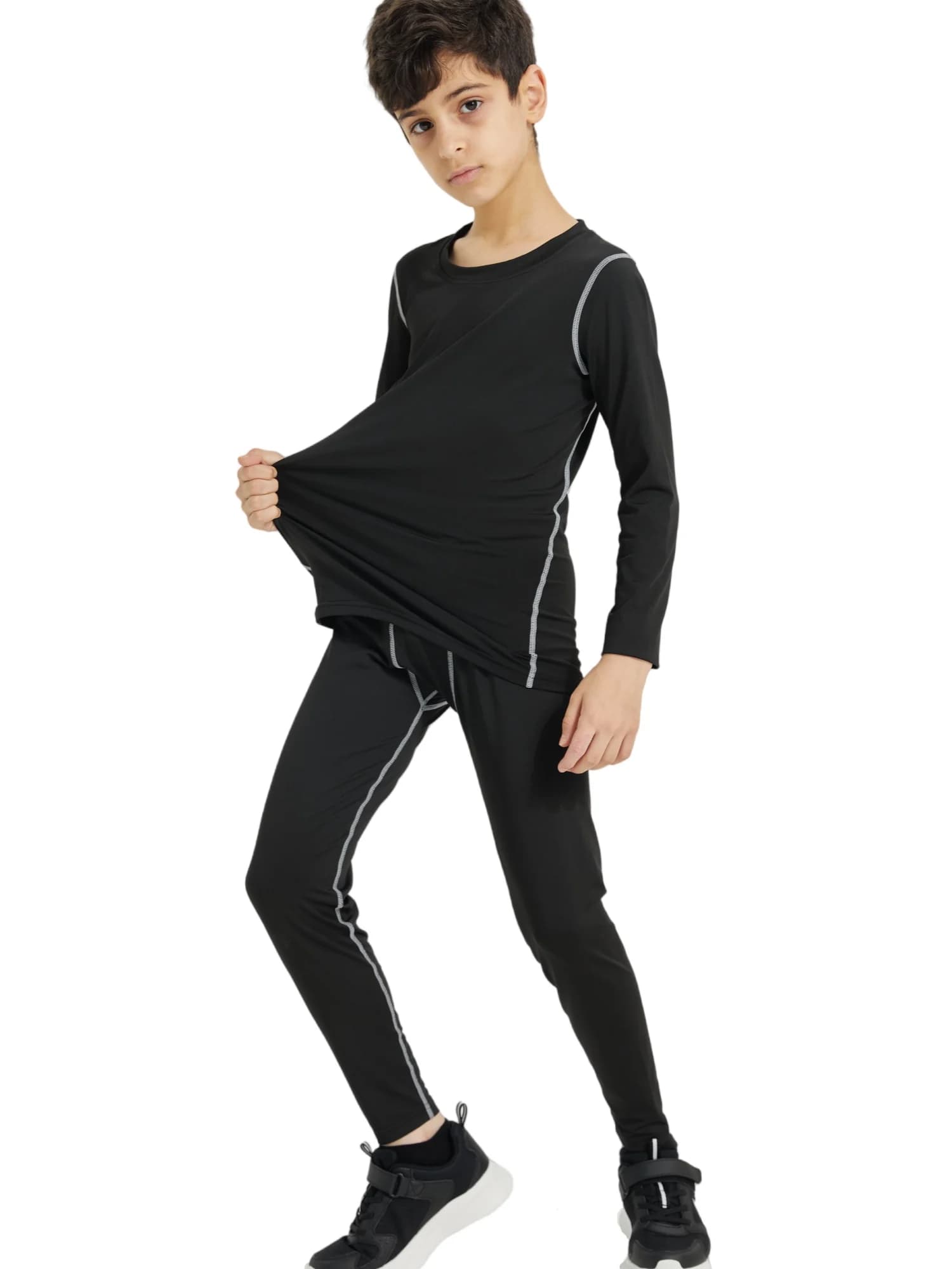 Winter sports suit for children Quick drying thermal intim Boys Girls Sports compression clothing for basketball Football