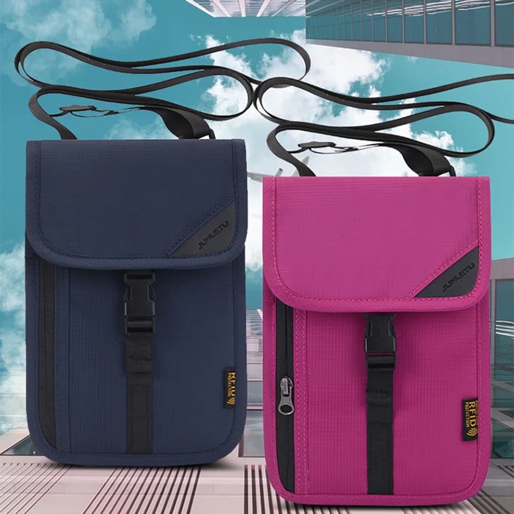 Borse porta passaporto da viaggio impermeabili borse porta documenti antifurto custodia da collo per Organizer per carte di credito RFID portatile in Nylon