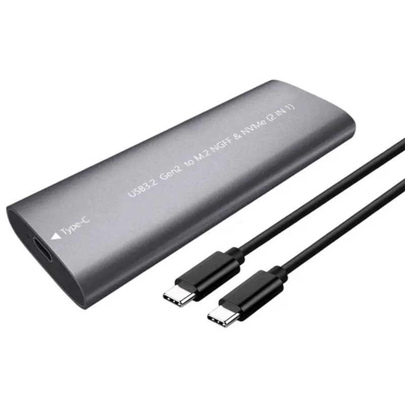 New!!HDD Box M. 2 Nvme NGFF SSD Enclosure 10Gbps M. 2 To USB 3.2 Type-C External Case For 2230/2242/2260/2280 SSD Gray