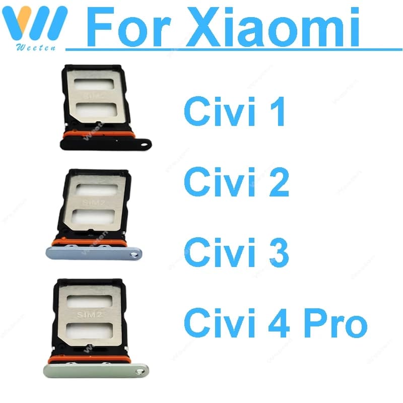Connettore lettore di schede porta carte SIM per Xiaomi Civi 1 Civi 2 Civi 3 Civi 4 Pro 2109119 BC 2209129 Parti di riparazione del vassoio della scheda SIM SC