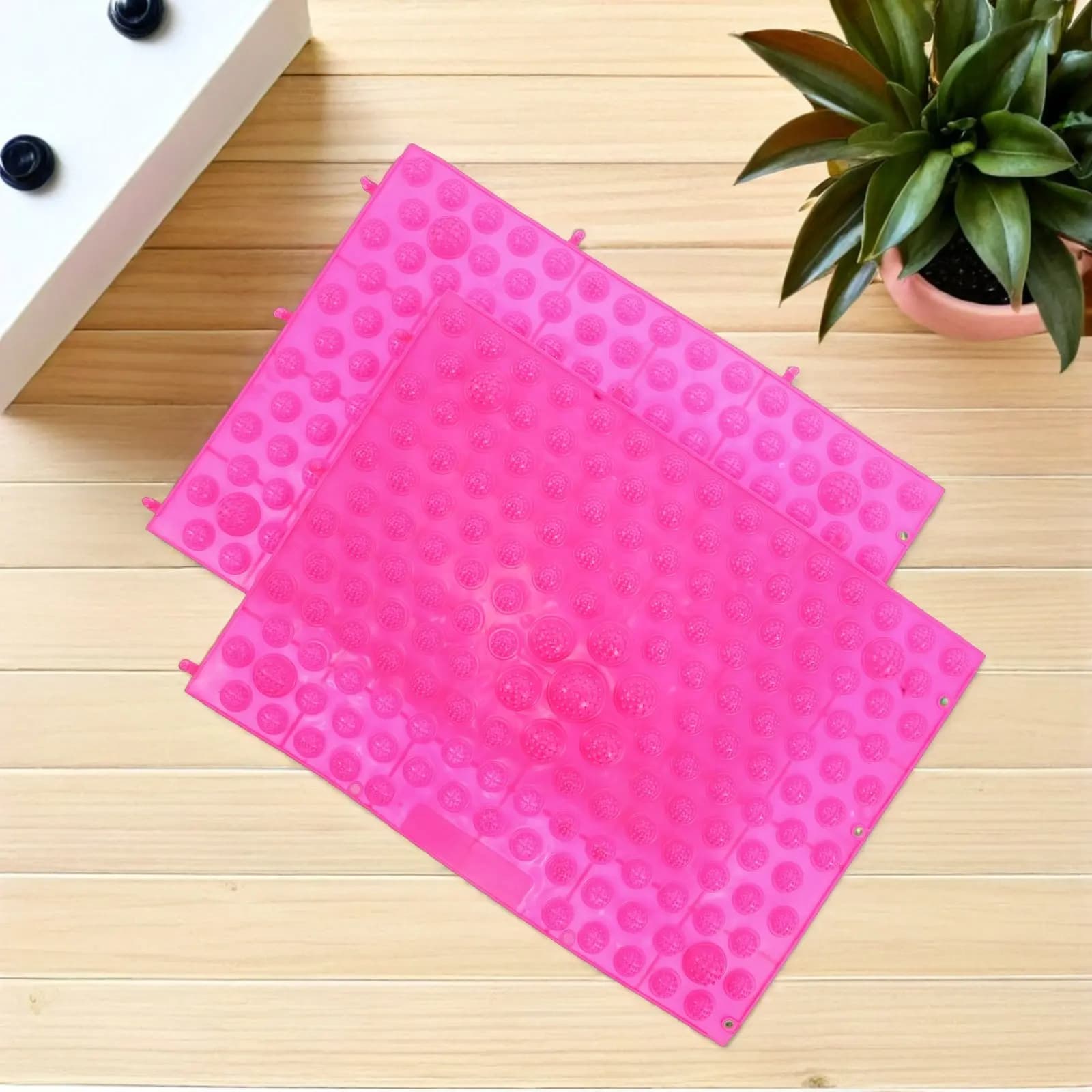 2 Large Rectangular Rose Massage Mats, Plantar Reflection Mat, for Bathroom, Yoga, Exterior, Stress Lift and Pain