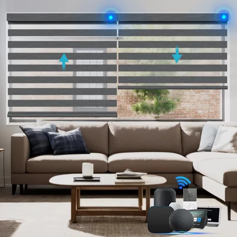 Tende Motorizzate Smart per Automazione Domestica con Controllo WiFi, Tende Oscuranti al 100% e Tende Zebra