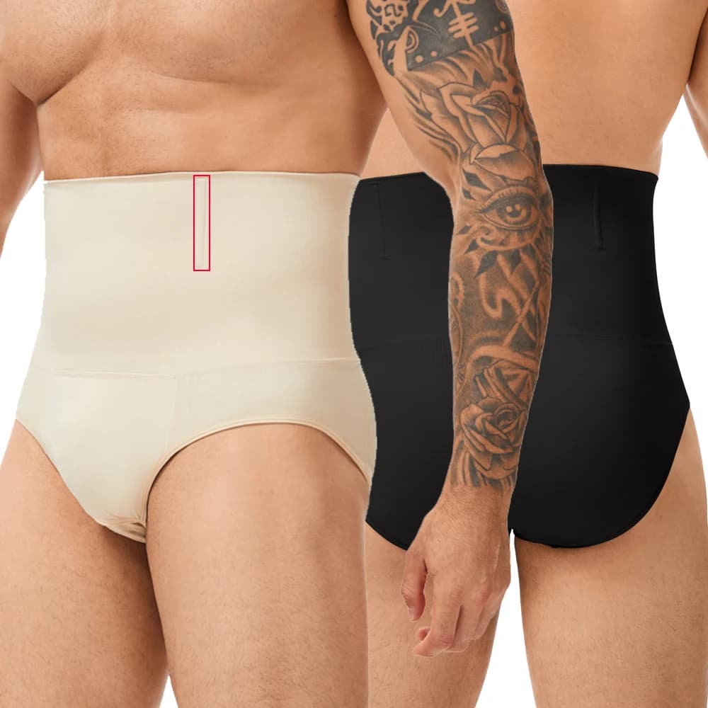 Slip a vita alta Shapewear Controllo della pancia Pantaloncini a compressione per sollevamento del sedere da uomo Dimagrante Body Shaper Cintura con marsupio 3D Intimo Nuovo in