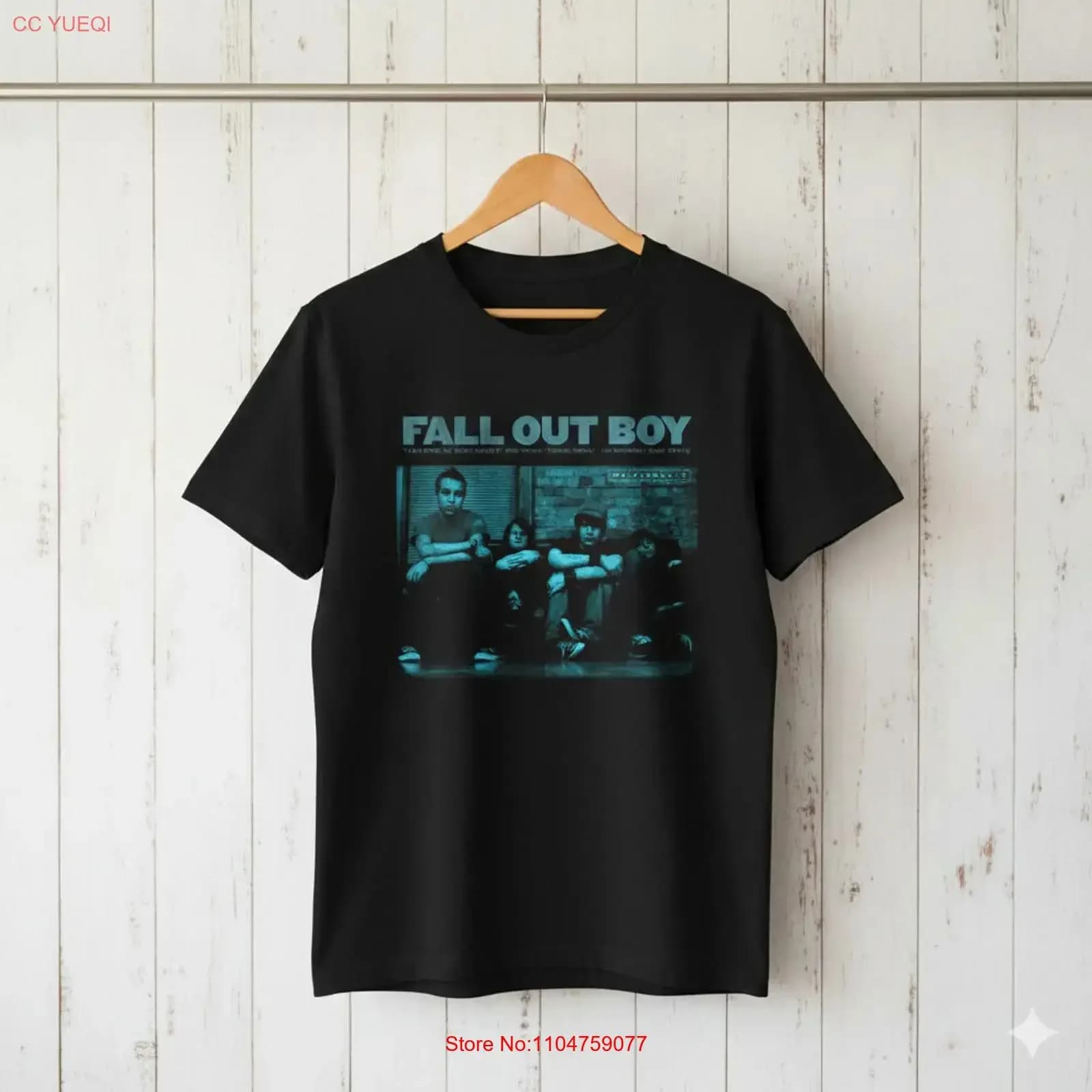 T-shirt vintage con foto di una band emo pop punk degli inizi del 2000, nera, stile alt rock T681, lavata, casual, abbigliamento di design, top per tutti i giorni