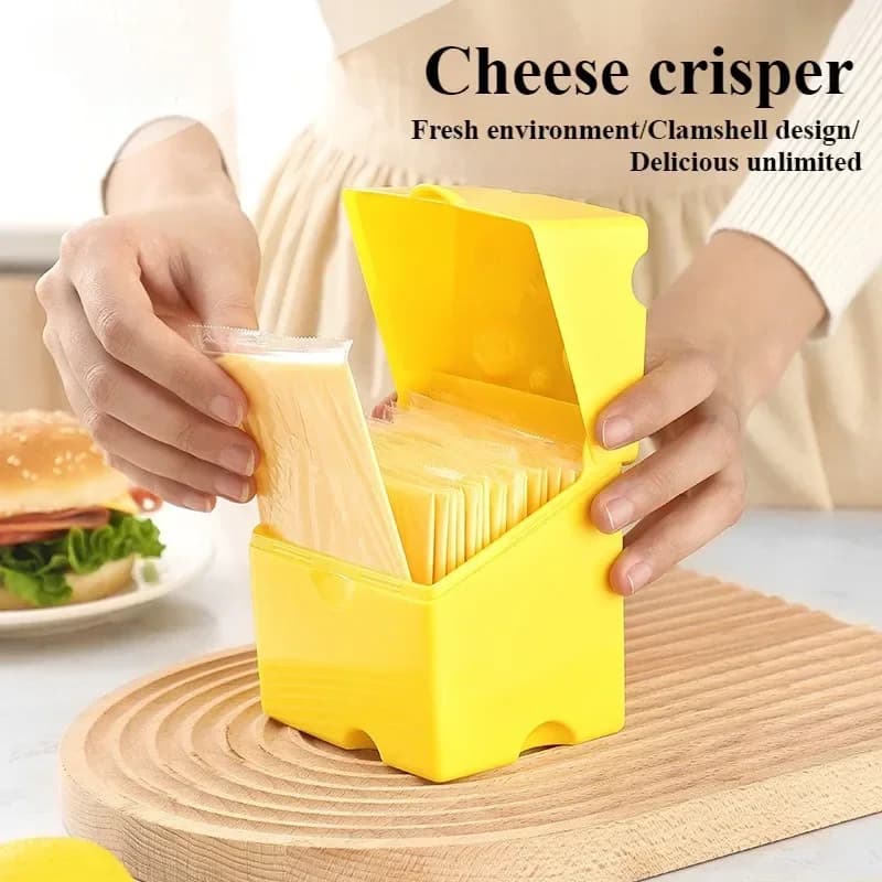 Contenitore per la conservazione del formaggio a fette Scatola con coperchio in plastica per blocchi di burro Salvaspazio per fette di formaggio con supporto Scatola per la conservazione del formaggio a fette ribate