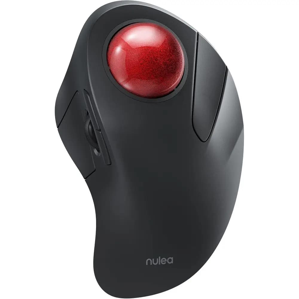 Mouse Trackball Ergonomico Ricaricabile Bluetooth, Rollerball per Dito Indice da 44mm, DPI Regolabile per PC e Laptop
