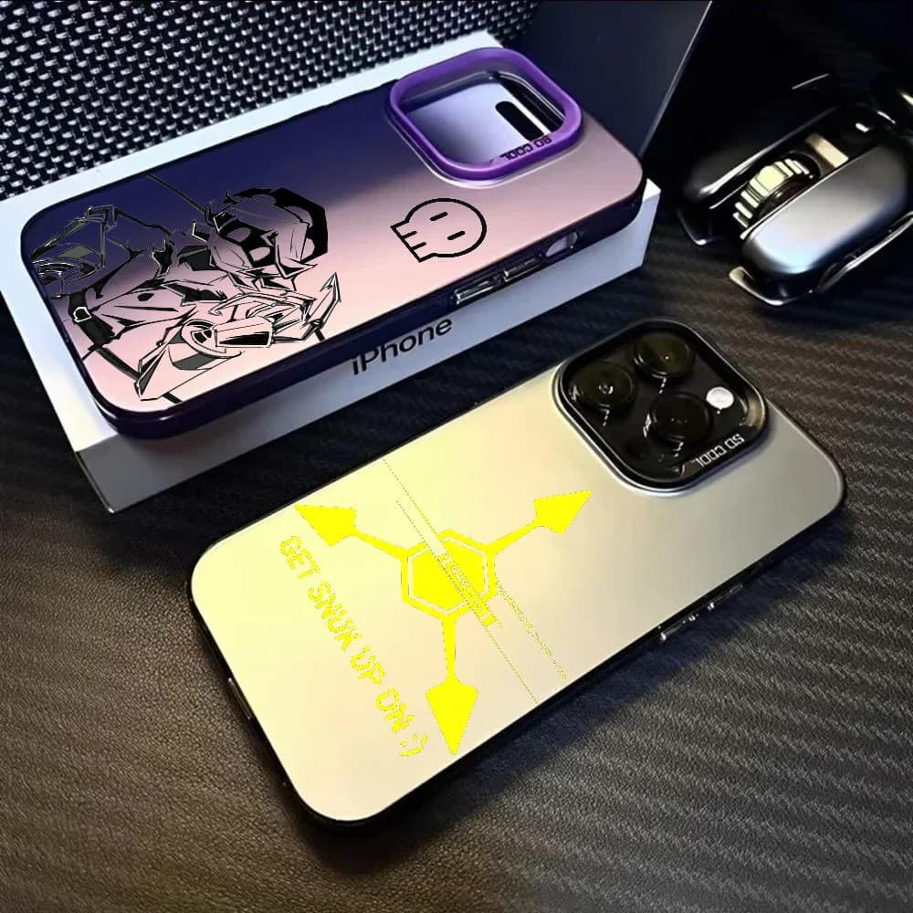 Custodia per telefono M-Murder D-Drones Game per iPhone 16 15 14 13 12 11 Pro Max Plus – Cover posteriore in TPU morbido sfumato colorato