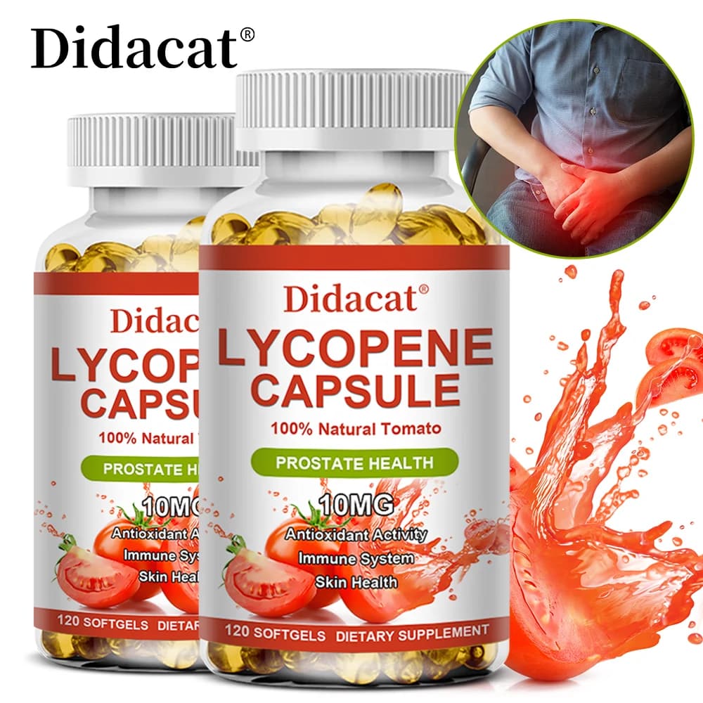 Capsule di licopene - Salute della prostata, Salute del tratto urinario, Migliora l'immunità, Estratto di pomodoro, Senza glutine