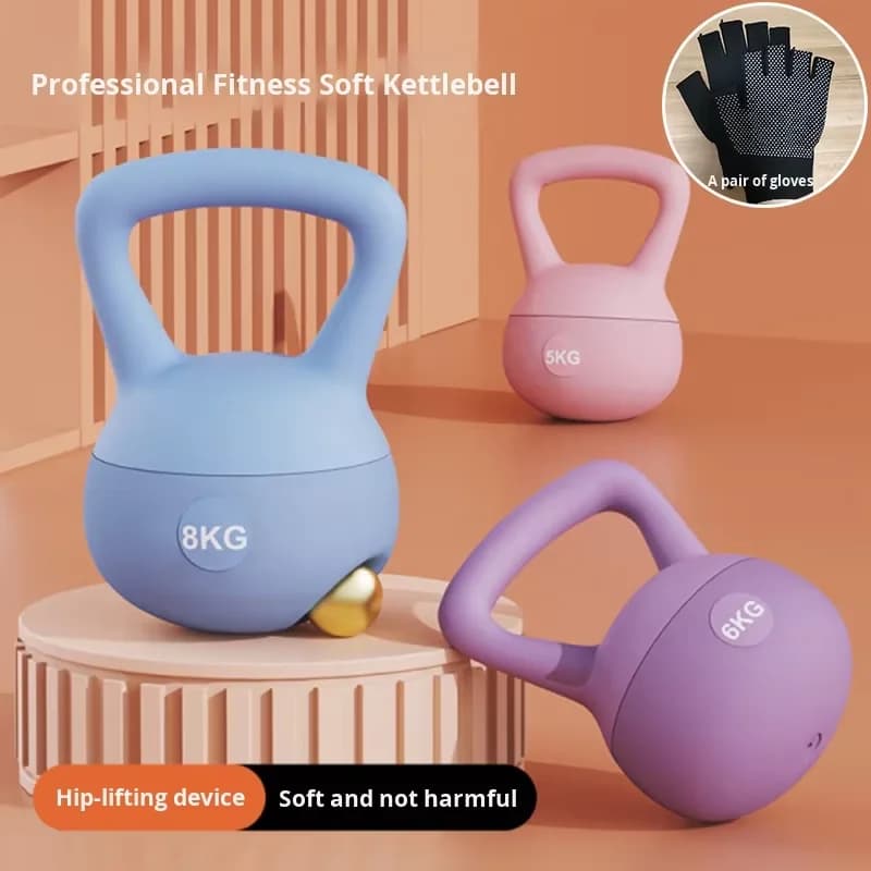Kettlebell Regolabile Morbido, Attrezzo Fitness per Tonificare Braccia, Glutei e Allenamento di Forza, Portatile