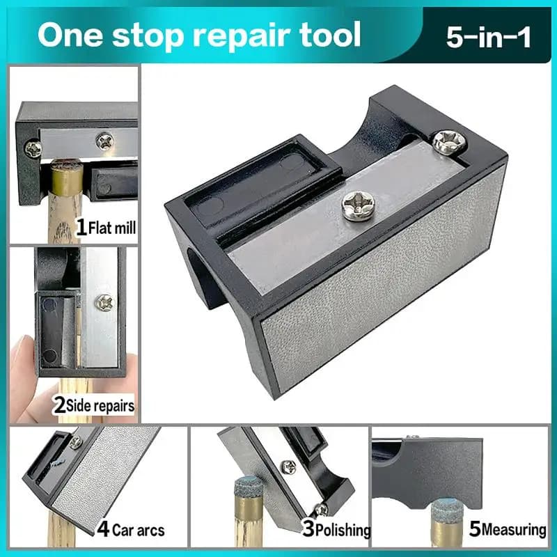 6 In 1 Multi-Functional Billiard Accessories Cue Tip Repair Polishing Needling Cleaning Tool