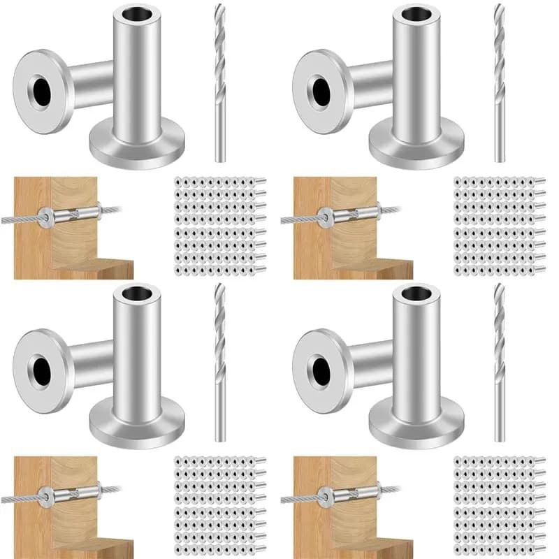 AB41-320PCS Guaine Protettive in Acciaio Inox per Cavi da 1/8 Pollici, Grado Marino T316 per Pali in Legno A
