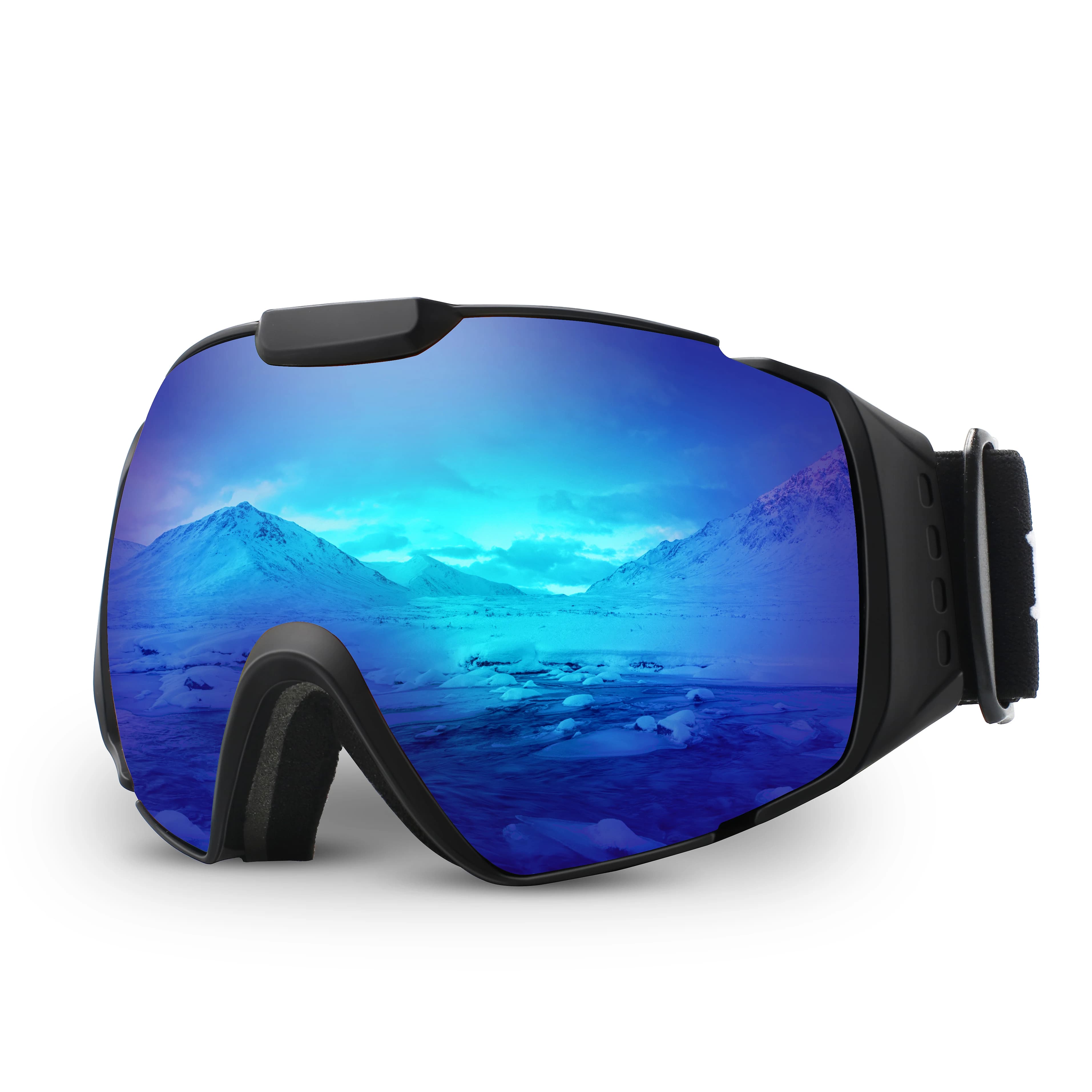 MAXJULI Occhiali da sci, OTG Anti-Fog Sport invernali Snowboard Skate Snowmoblie Doppio strato Lente sferica Occhiali da neve Uomo Donna M4