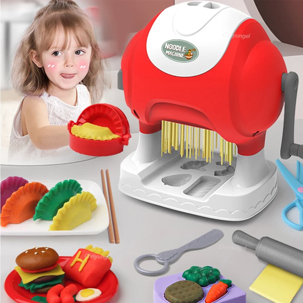 Bambini FAI DA TE Colore Argilla Noodle Macchina Plastilina Strumenti Set per I Bambini Noodle Maker Simulazione Cucina Giochi Di Imitazione Giocattolo Della Ragazza del Ragazzo Regali