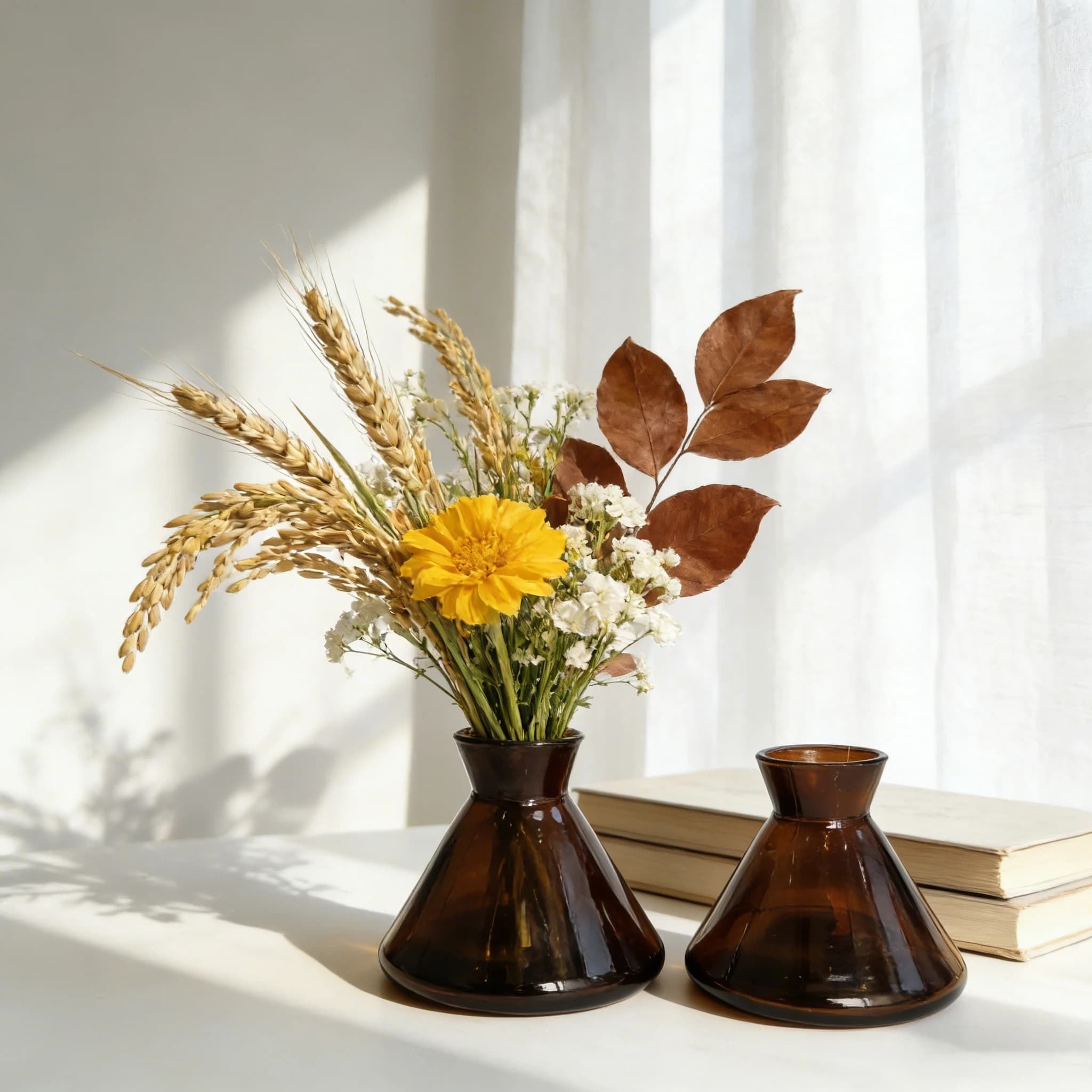 Set di 3 Bottiglie in Vetro Ambrato da 200ml per Diffusore di Aromi, Ricaricabili con Bastoncini in Rattan, Contenitore per Oli Essenziali, Decorazione Casa