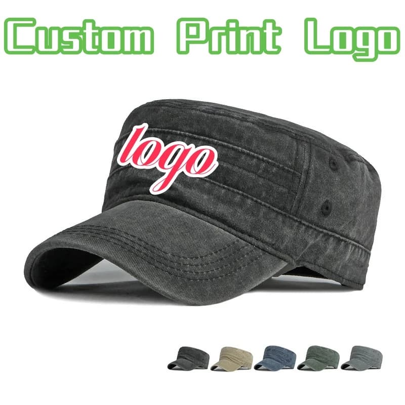 Custom Printed Logo Flat Top Washed Do Old Men's Hat Casual Women's Duck Berets Trendy Versatile Trendy Trendy Tendency Sun Hats