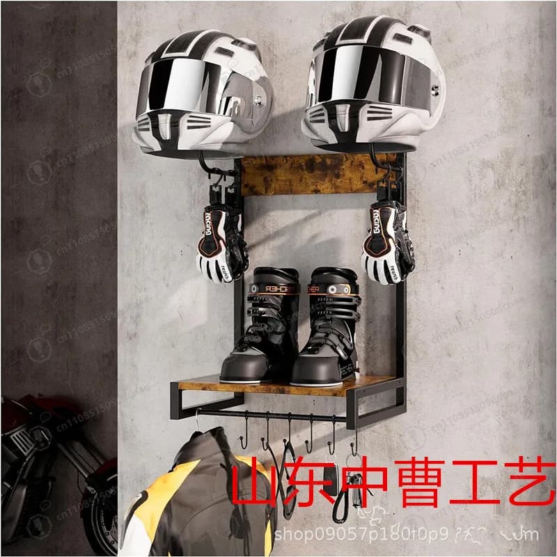 staffa per casco moto Portaoggetti per finitura per attrezzature tattiche montate a parete per la casa Appendiabiti multiuso per giacca in pelle locomotiva