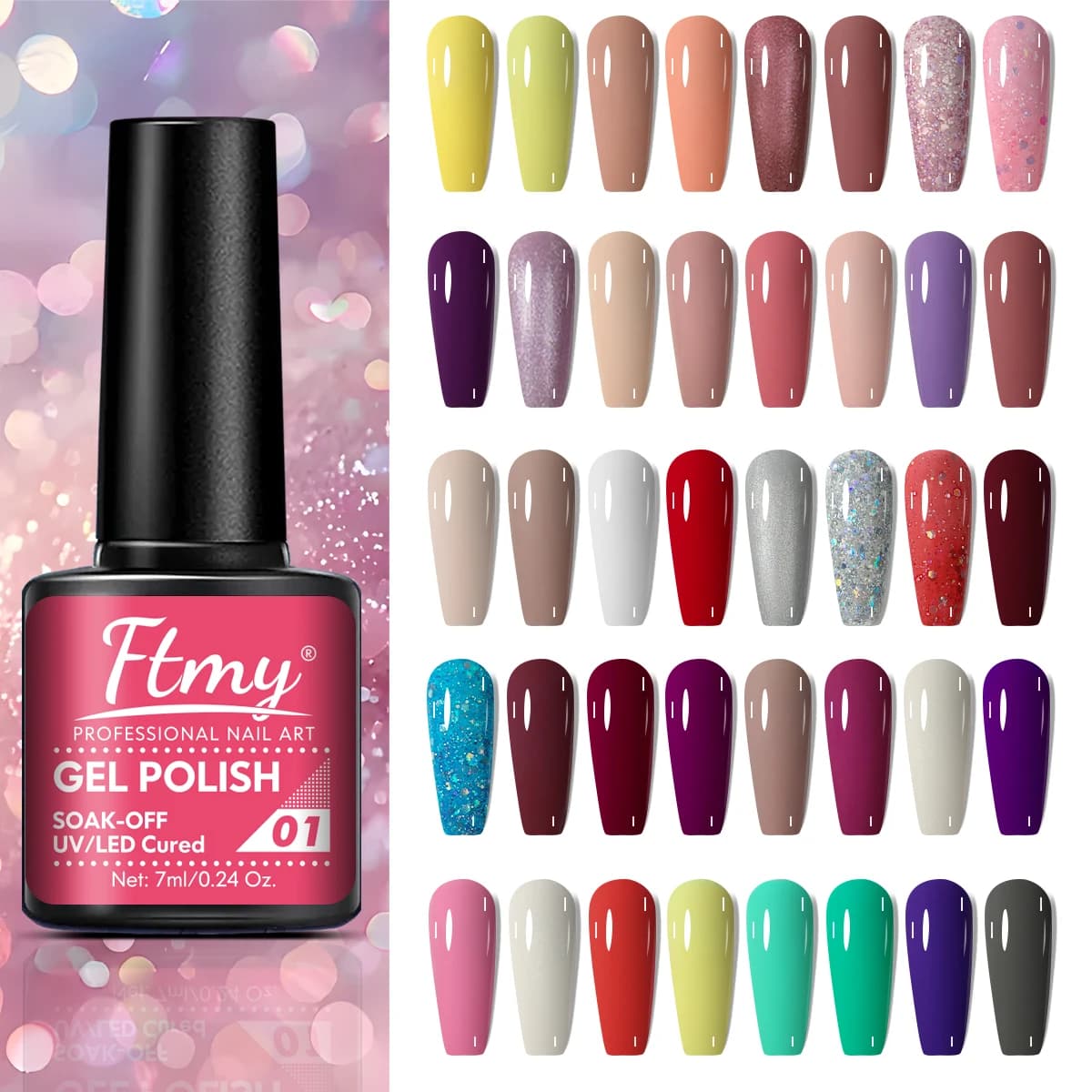 Smalto per unghie gel lussuoso da 7 ml: formula vibrante, duratura e resistente alle trucioli con finitura lucida per la cura delle mani e dei piedi, perfetta