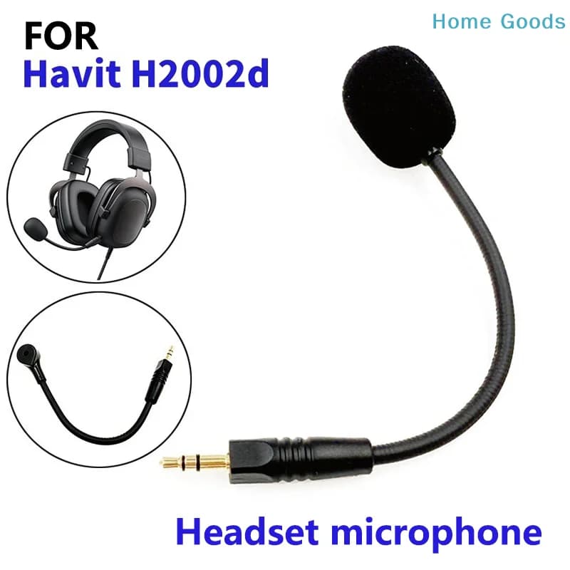Microfono di ricambio da 3,5 mm per cuffie da gaming Havit H2002d, per giochi e-sport