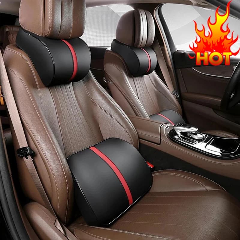 Poggiatesta per auto in pelle PU cuscino per poggiatesta traspirante cuscino per seggiolino auto in Memory Foam cuscino per la testa cuscino per il collo accessori per auto