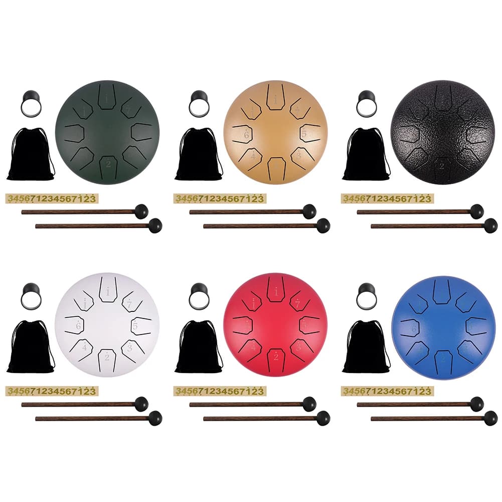6 inch hand drum with 8 notes with bag wands Sound healing tools Rain drum tool for meditation yoga Unique gift