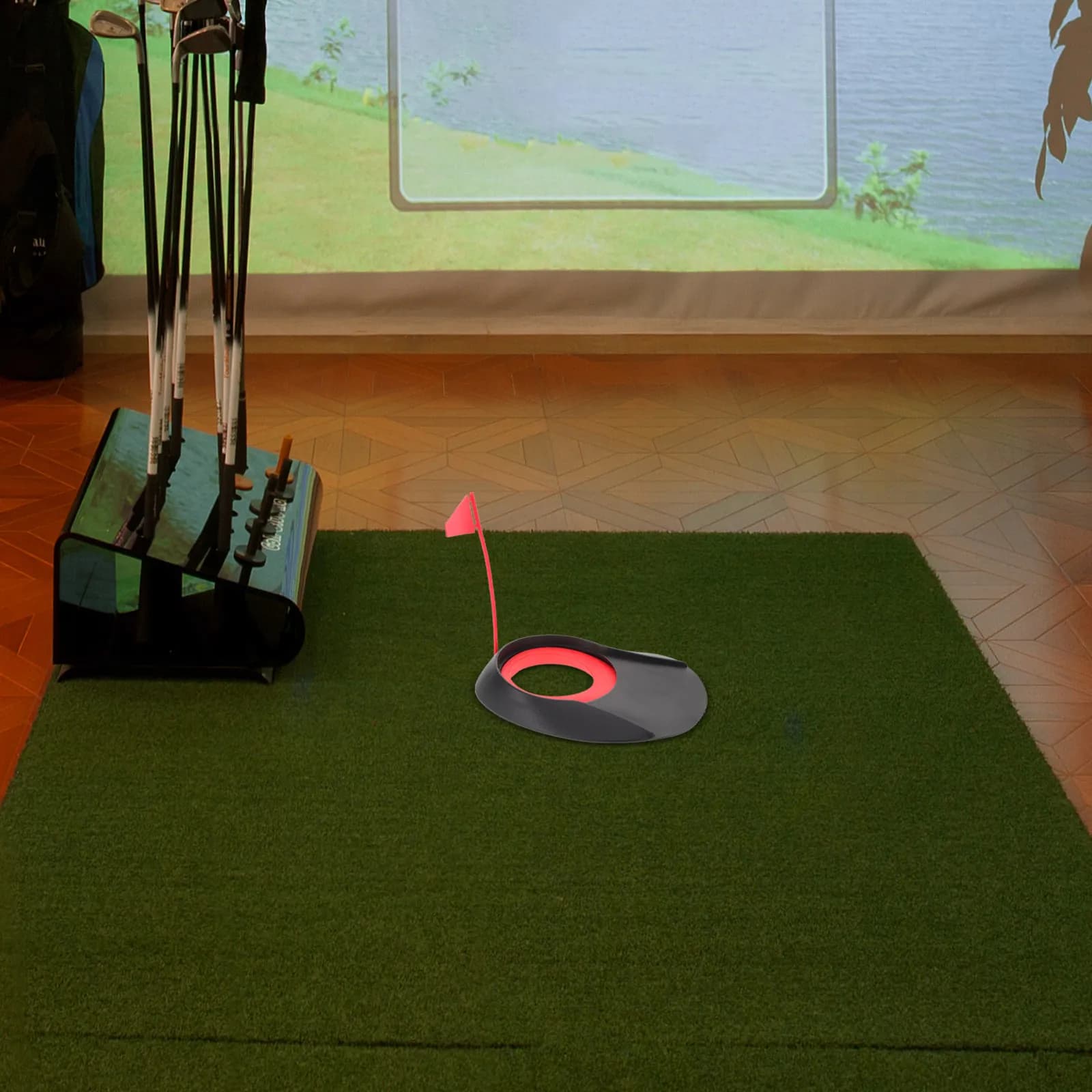 Golf Putting Cup and Flag Lightweight Plastic Practice Hole Cup for Indoor Outdoor Use Enhance Ball Sense Putting Precision