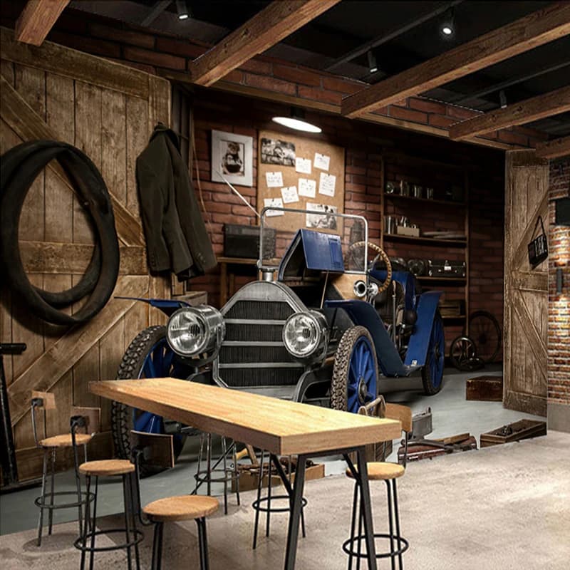 Custom Photo Wallpaper 3D Car Retro Nostalgic Style Restaurant Cafe Milk Tea Shop Background Wall Decor Mural Art Wall Painting