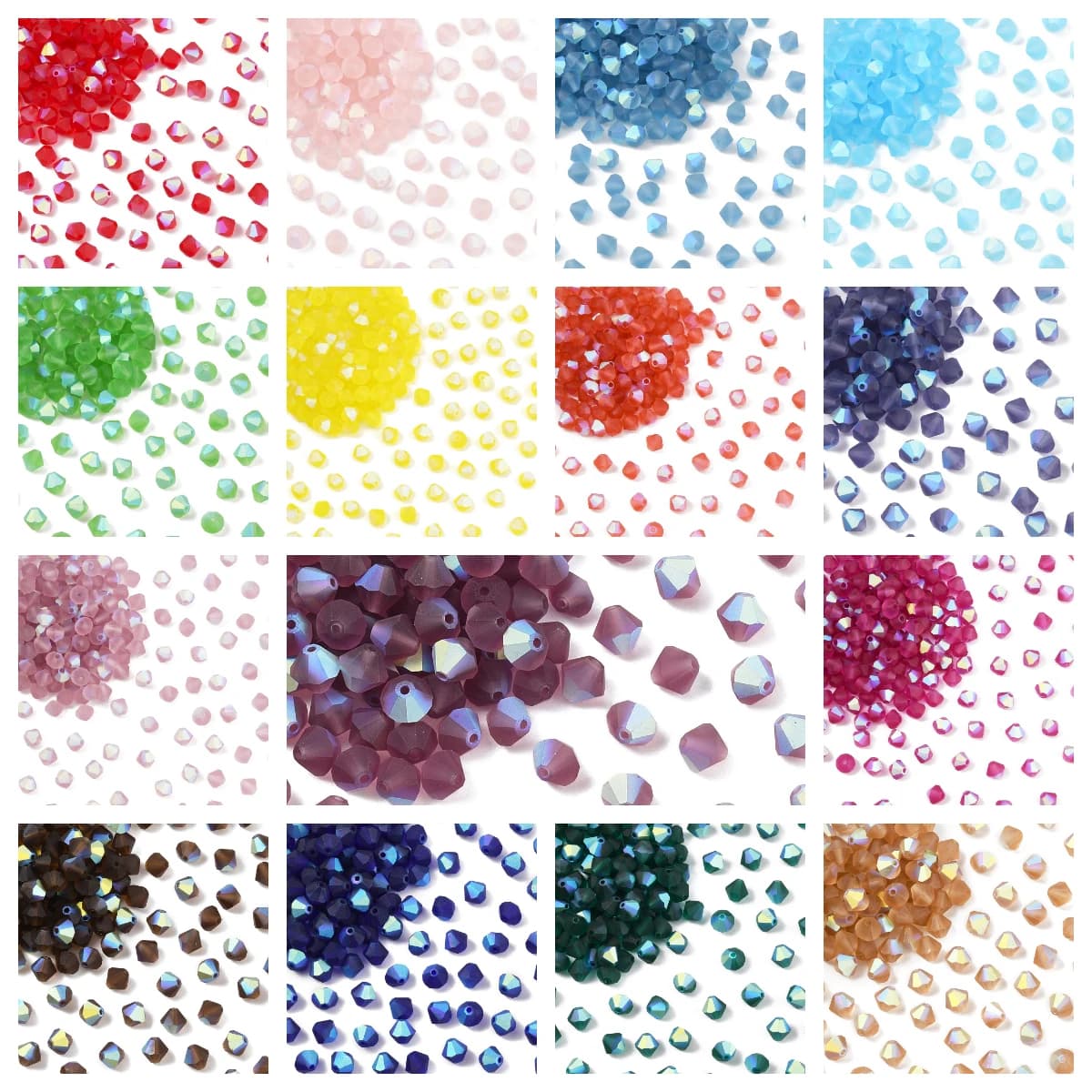 Preciosa® Matte Crystal Beads Czech Crystal Bicone Beads Loose Beads for Bracelet Necklace DIY Jewelry Making Accessories 144pcs