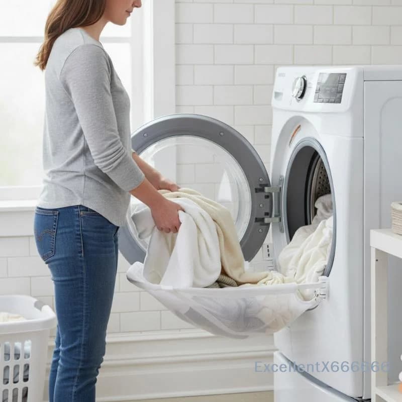 Front Load Washing Machine Clothes Catcher Net Foldable Washing Machine Collection Net Mesh Filter Bag For Home Laundry Cleanin